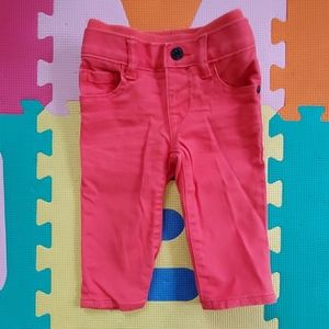 Baby GAP coral elastic waist jeans, 3-6 mos
